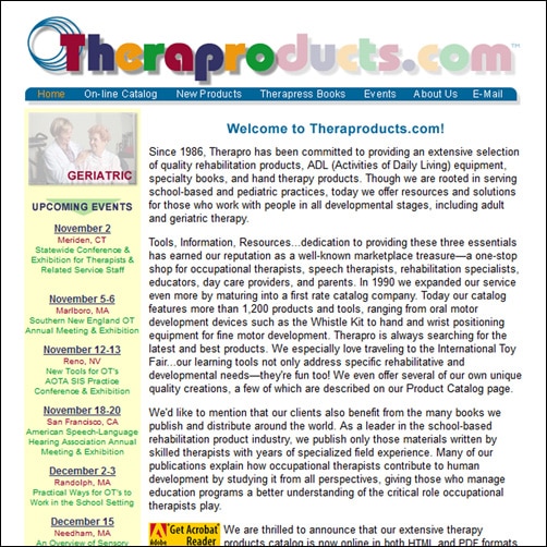 Theraproducts screenshot Theraproducts screenshot